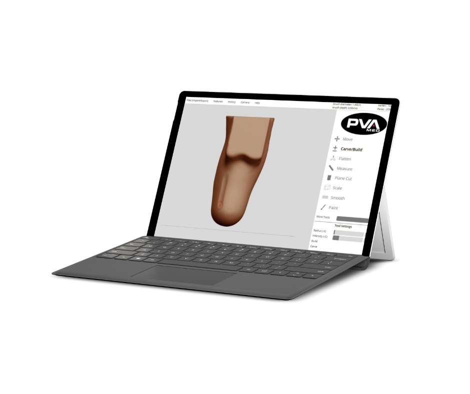 PVA Med software on laptop